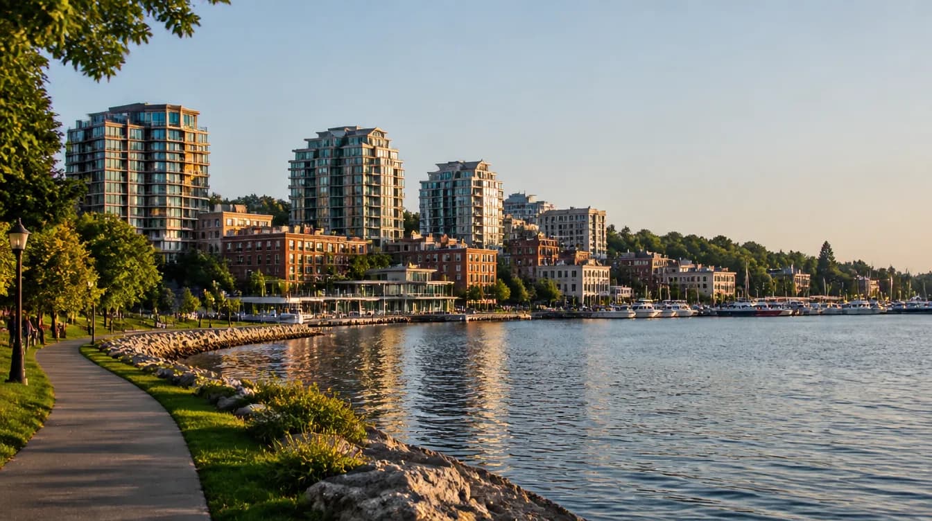 Cityscape of Barrie, Ontario — industrial wastewater treatment service area in Canada