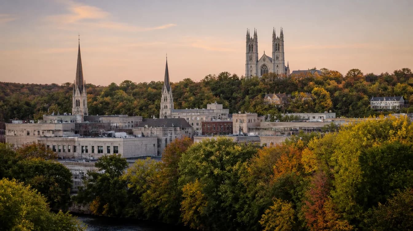 Cityscape of Guelph, Ontario — industrial wastewater treatment service area in Canada