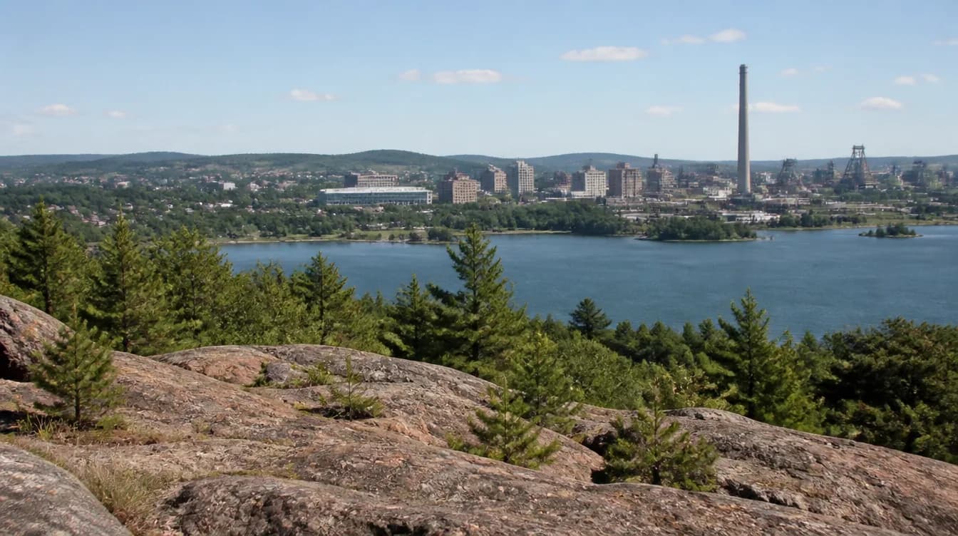 Cityscape of Sudbury, Ontario — industrial wastewater treatment service area in Canada