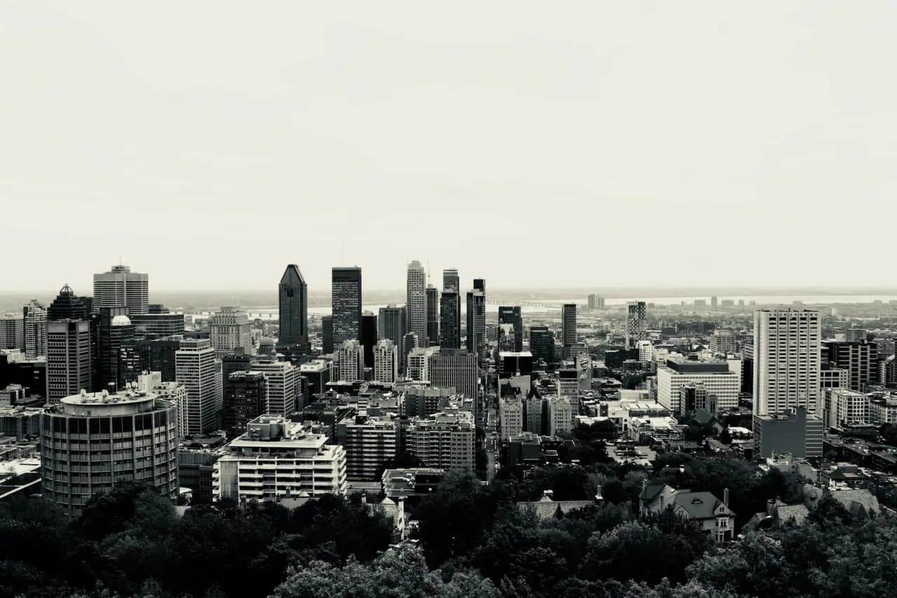 Cityscape of Montreal, Quebec — industrial wastewater treatment service area in Canada